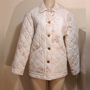 Vintage Ralph Lauren Cream Quilted Equestrian Jacket